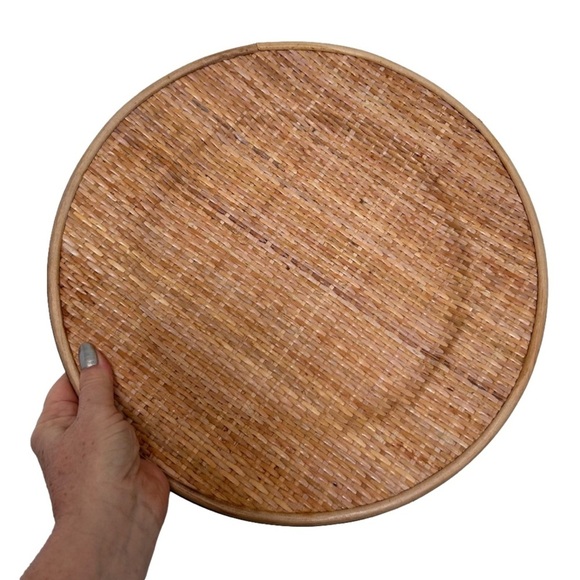 Veranda Pair of Bamboo Charger Platter Natural - Picture 7 of 8